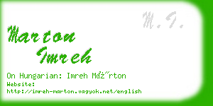 marton imreh business card